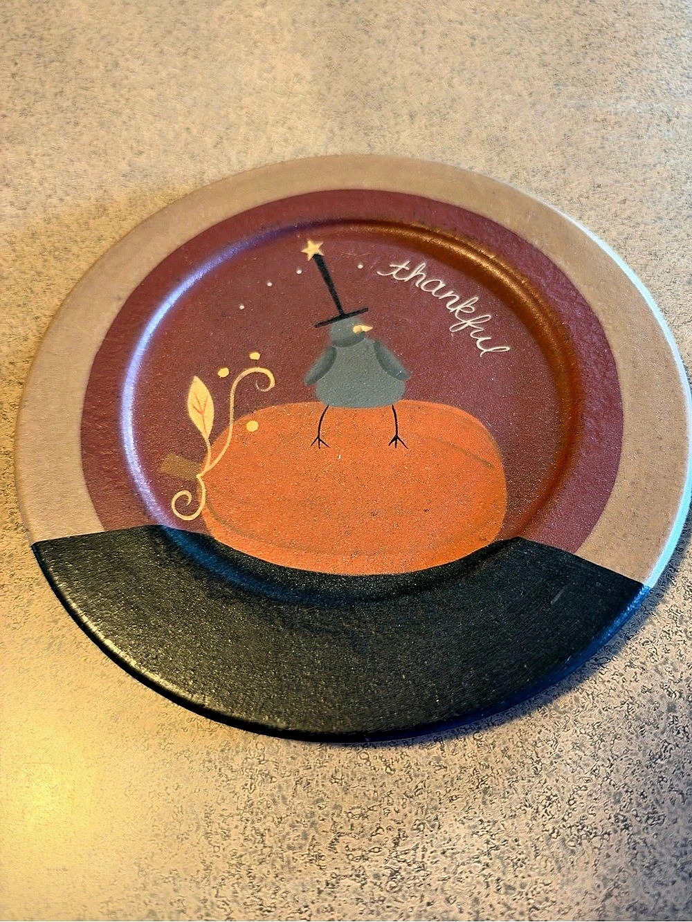 Heartside Collection Halloween Pumpkin Bird Dinner Plate